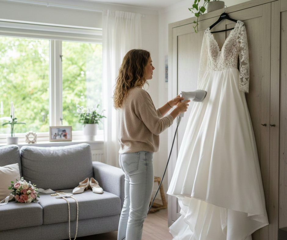 Napařování svatebních šatů